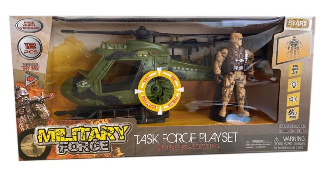Helikoptéra a voják