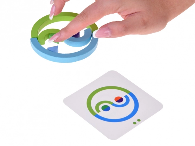 Dřevěná skládačka Duha s úkoly - Montessori hračka