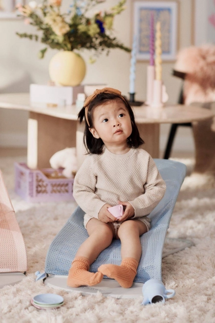 BABYBJORN - Lehátko BALANCE SOFT MESH - šedá/bílá – Modrá/bílá