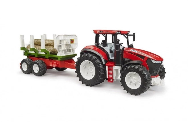 Traktor s přívěsem na klády