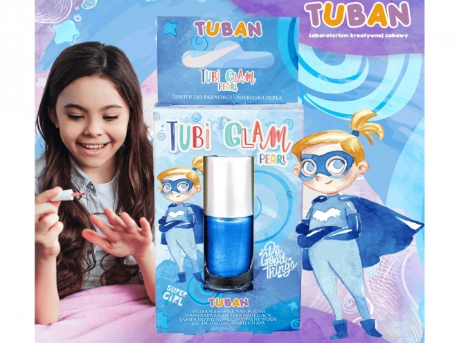 Dětský lak na nehty Tubi Glam modrý perleťový