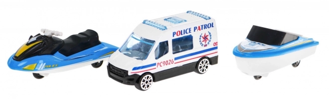 Interaktivní policejní loď 2v1 s úložným prostorem a světly a zvuky