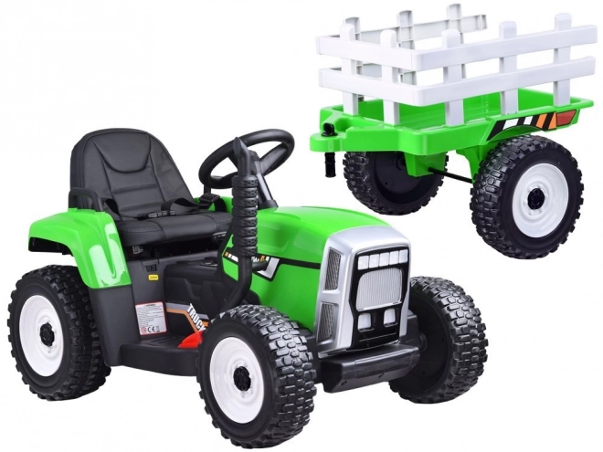 Akumulátorový traktor s vlečkou a dálkovým ovládáním – Zelená