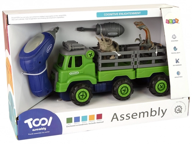 Transportní nákladní auto s dinosaury