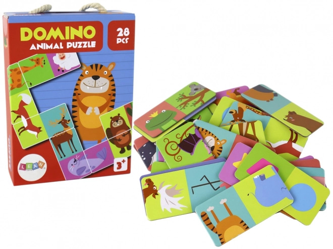 Logická hra Puzzle Domino Zvířata 28 prvků