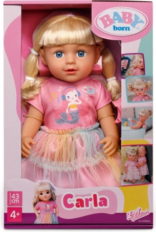 Panenka BABY born Carla 43 cm s doplňky na česání