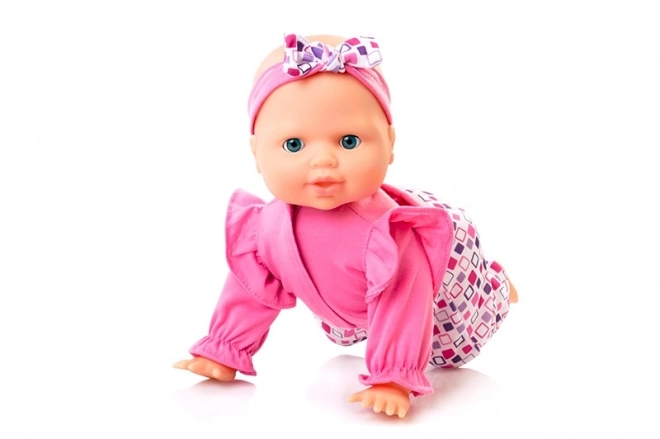 Panenka Natalia lezoucí fazole 32 cm růžová