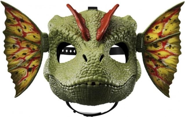 Dilophosaurus maska Jurský svět se zvuky a vodním efektem