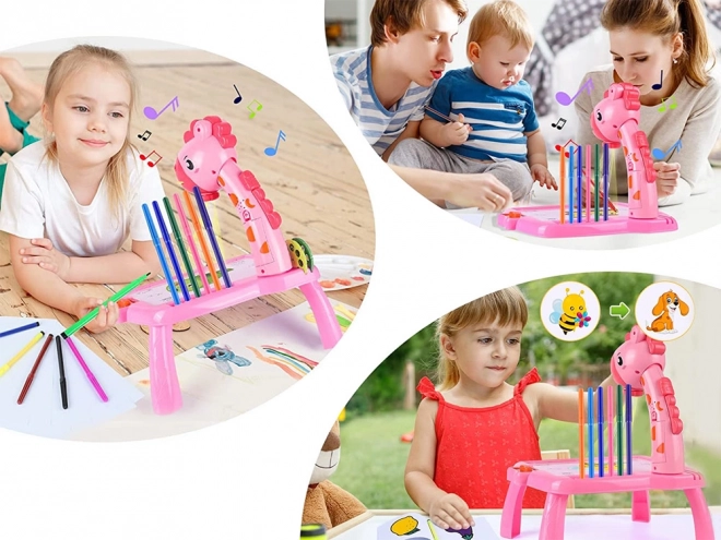 Žirafa projektor diaprojektor 12 per TA0101 – Růžová