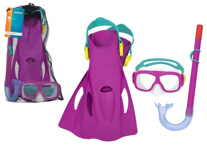 Potápěčský set Maska, trubice, ploutve Bestway 25019 – Růžový