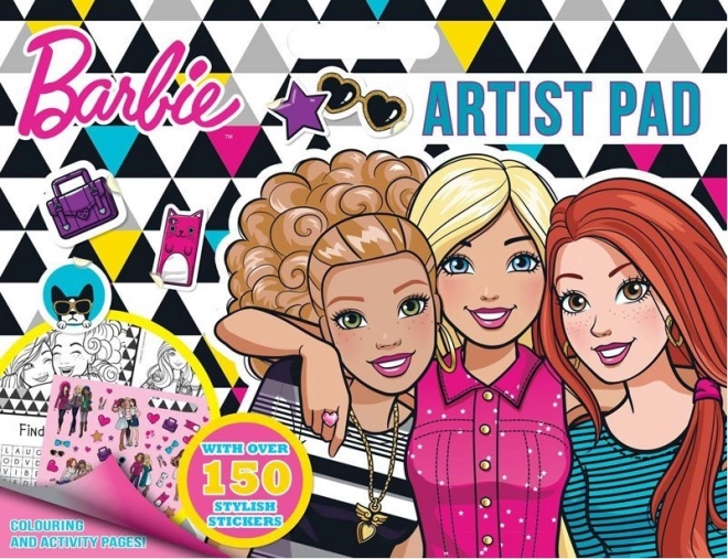 Umělecký blok se samolepkami Barbie