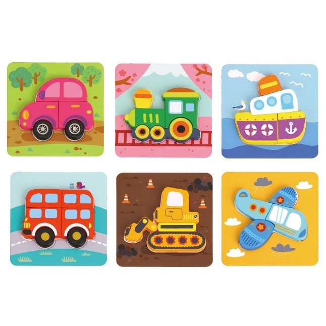 Woopie dřevěné puzzle vozidla Montessori FSC