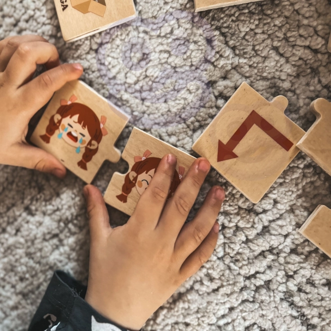 Dřevěné puzzle s protikladnými obrázky VIGA