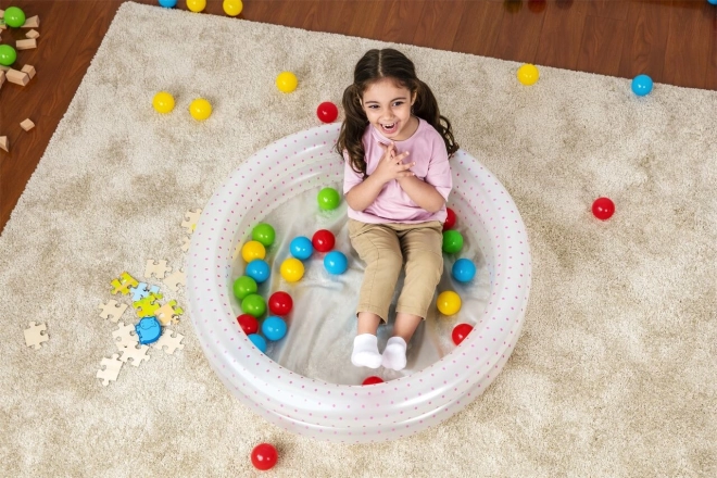 Nafukovací bazének s míčky 91 x 20 cm Bestway – S růžovými puntíky