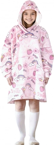 Dětská hřejivá mikinová deka s kapucí Cozy Noxxiez s motivem sladkostí (7–12 let)