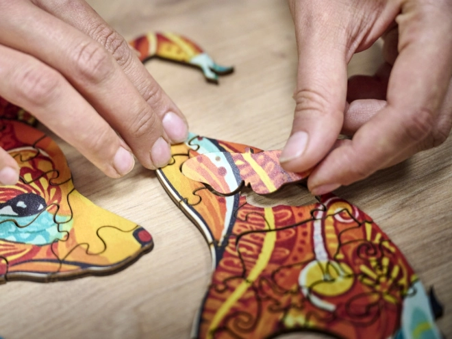 3D dřevěné puzzle Premium Liška - 148 dílků
