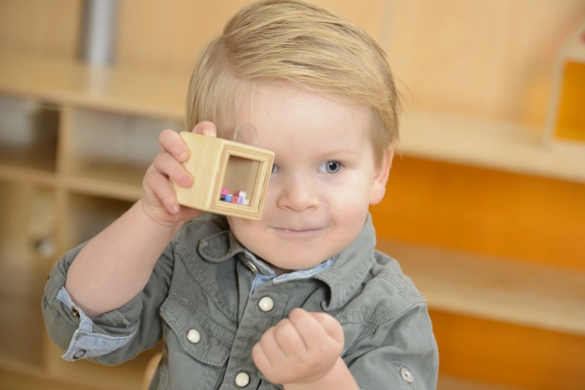 Dřevěný senzoryční sorter Masterkidz Montessori