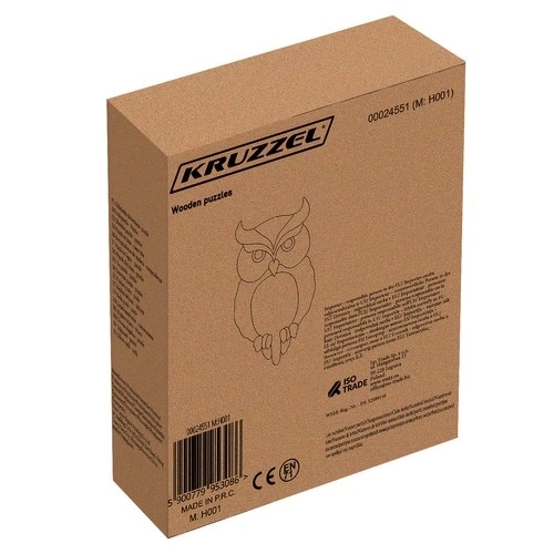 Dřevěné puzzle sova Kruzzel