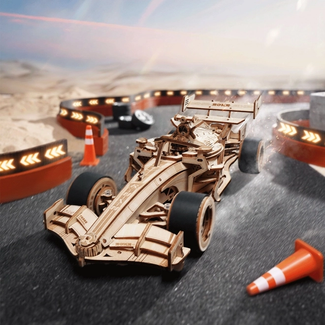 3D Dřevěná Skládačka Závodní Auto