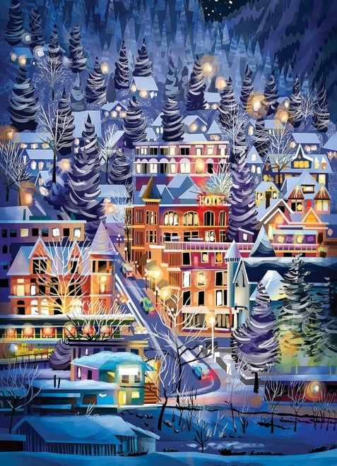 Puzzle Lyžařské město 500 dílků