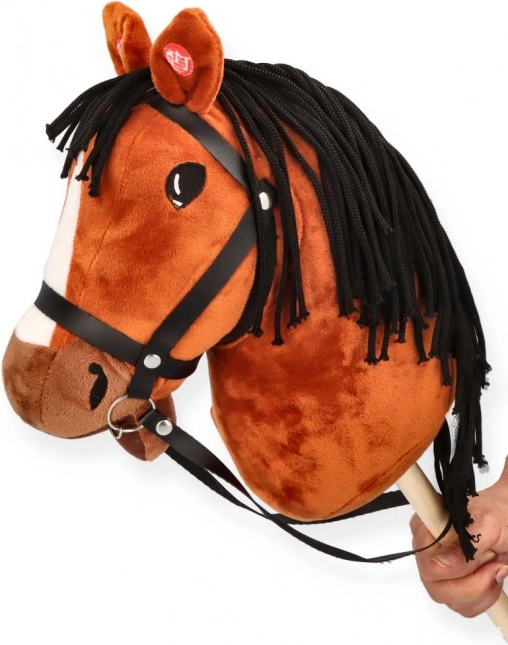 Hobby horse hnědák na tyči pro děti
