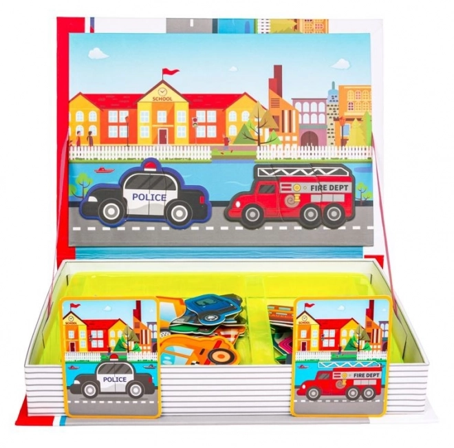 Magnetické puzzle Vozidla