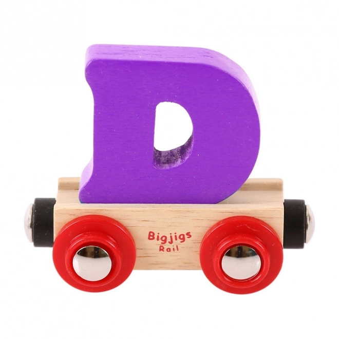 Bigjigs Rail Vagónek dřevěné vláčkodráhy - Písmeno D