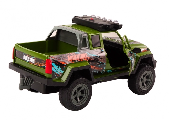 Off-road Lovecké auto Dinosaur Světla Zvuky Zelená