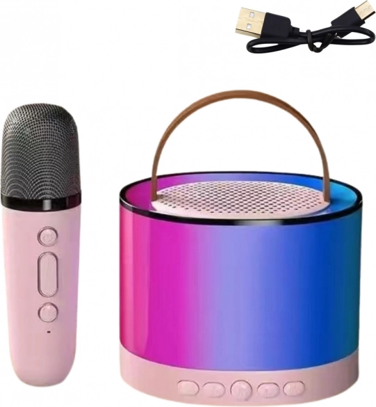 Karaoke reproduktor s bezdrátovým mikrofonem a efekty RGB