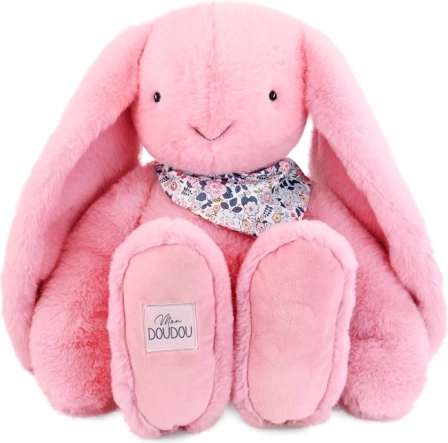 Doudou plyšový králík s šátkem růžový