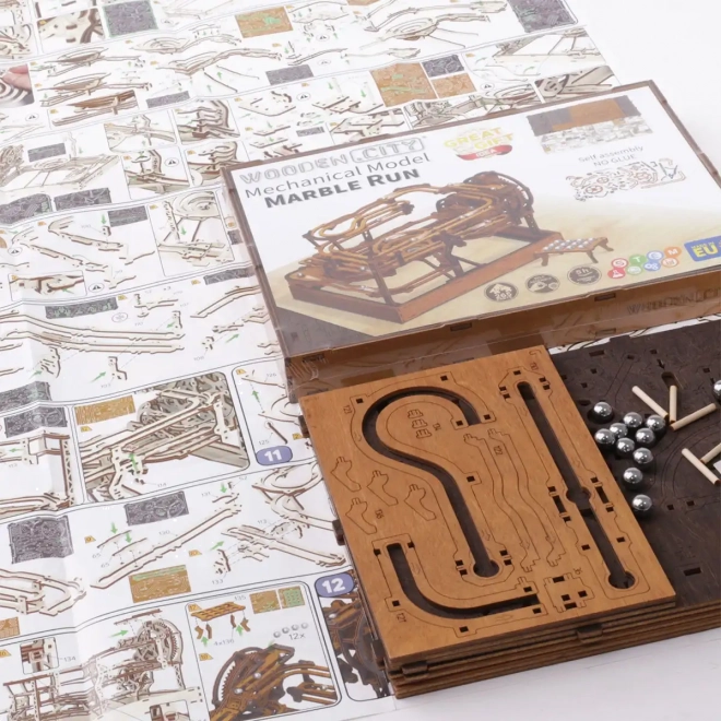 Dřevěná kuličková dráha 3D puzzle