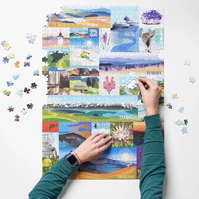 Puzzle Puzzlove Polské hory 1000 dílků