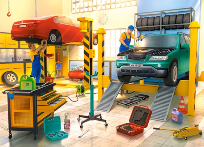 Puzzle autoservis 100 dílků Castorland