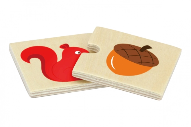 Dřevěné puzzle - krmení zvířátek