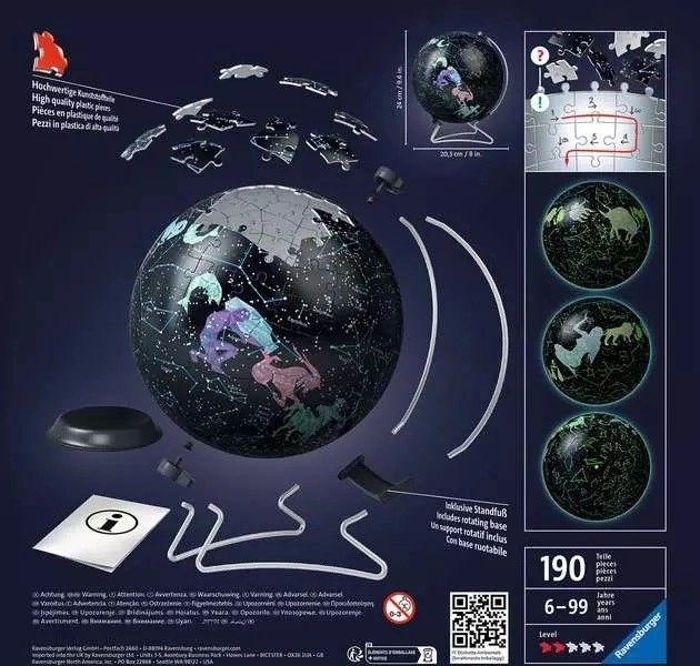 RAVENSBURGER Svítící puzzleball Hvězdný globus 190 dílků