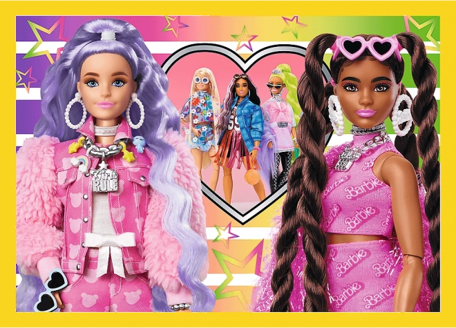 Puzzle 4v1 Šťastný svět Barbie 28,5x20,5cm v krabici 28x28x6cm