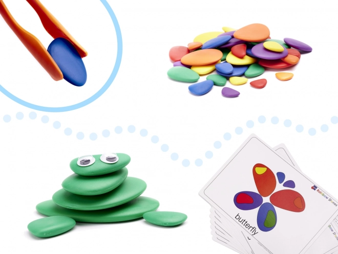 Kreativní barevné kameny Montessori set 65 ks