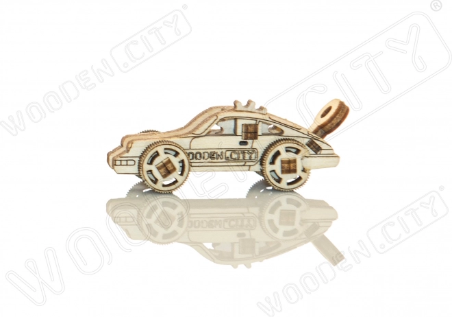 Dřevěné 3D puzzle mini sada sportovní auta