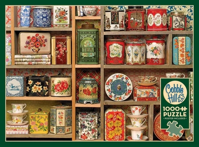 COBBLE HILL Puzzle Vintage čajové plechovky 1000 dílků