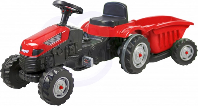 Traktor na pedály Farmer GoTrac Maxi s přívěsem Tichá kola
