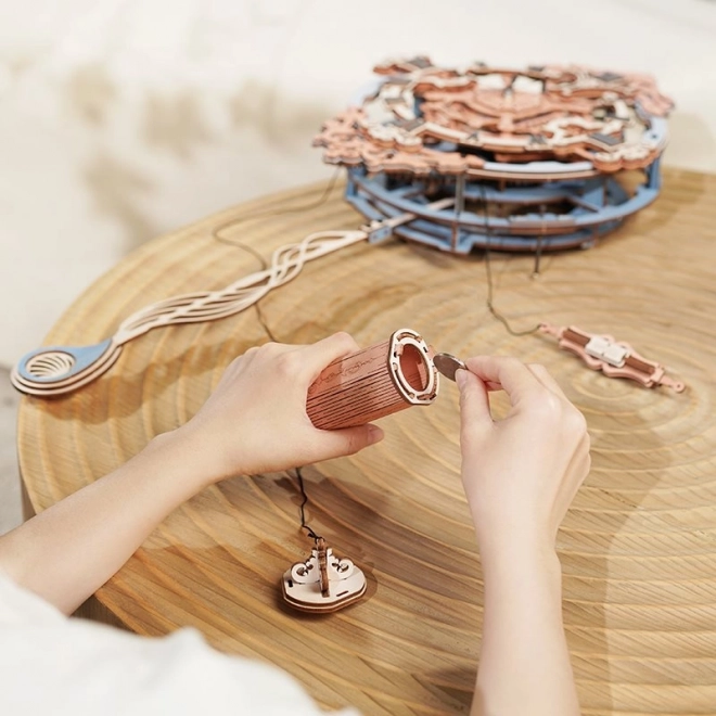 RoboTime 3D dřevěné mechanické puzzle - Nástěnné hodiny