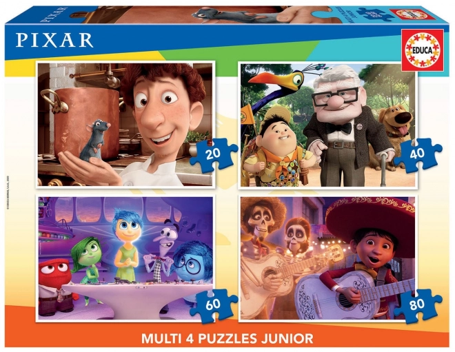 EDUCA Puzzle Pixar - pohádky 4v1 (20,40,60,80 dílků)