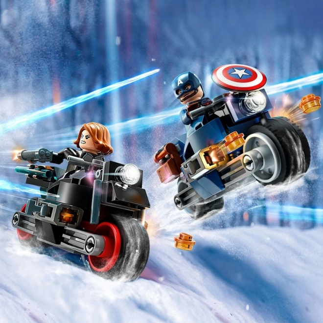 LEGO Marvel Motocykly Černé Vdovy a Kapitána Ameriky