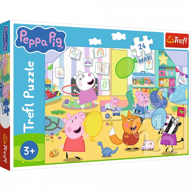 Puzzle 24 maxi – krásná Peppa – Šťastné prase PEPPA od Trefl