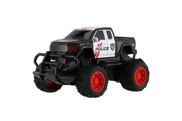 Auto RC policie terénní pick up plast 16cm na baterie v krabici 19x14x13cm