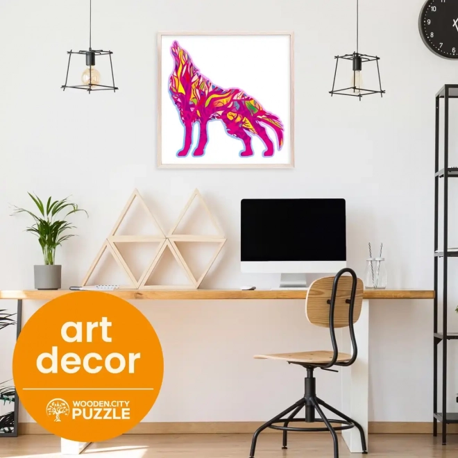 Dřevěné puzzle Vyjící vlk 250 dílků