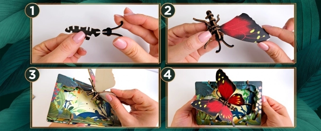 EscapeWelt 3D dřevěné puzzle motýl
