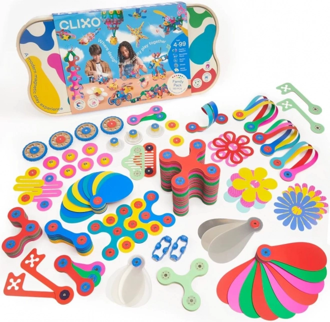 Magnetické stavebnice Clixo Family Pack - 150 dílků