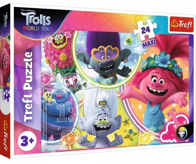 TREFL Puzzle Trollové 2: Náš hudební svět MAXI 24 dílků