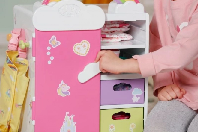 Duhová šatní skříň pro panenky BABY born